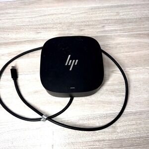 HP G5 USB-C Docking Station Black 5TW10UT#ABA Hardwired Cable Untested